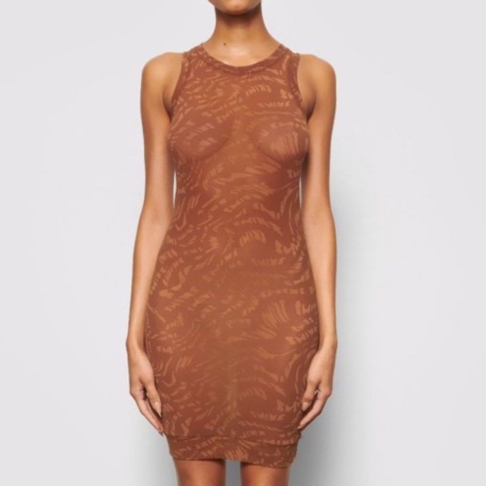 SKIMS Brown Tank Bodycon Dress